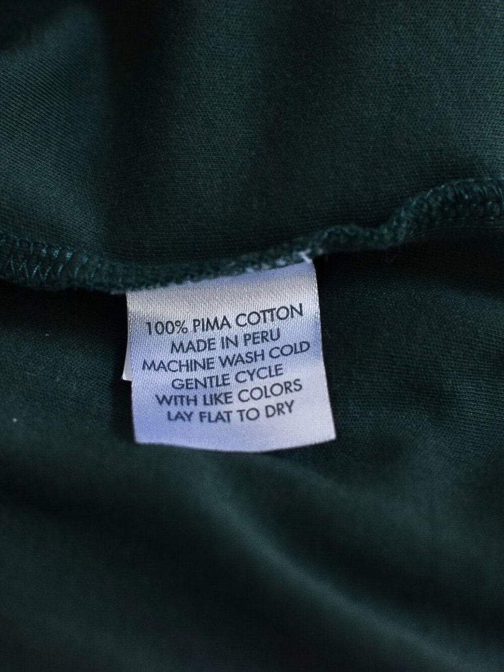 Lake Pajamas Pima Cotton Long Sleeve Crew Neck Shirt Green PJ Top Size L Lounge - Picture 8 of 8